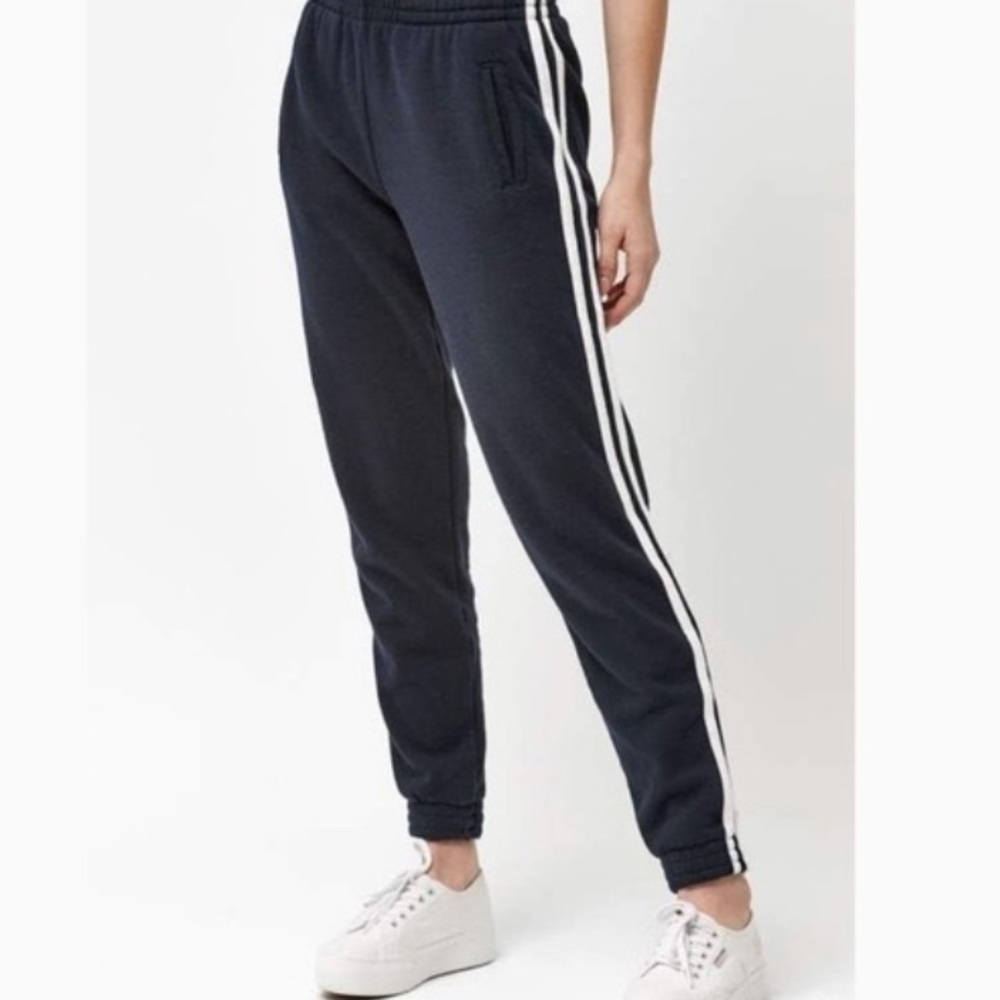brandy navy blue striped sweatpants